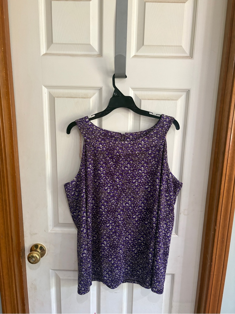 Lane Bryant Purple Patterned Sleeveless Tank Top